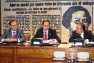 Alfonso Polanco, en el centro, durante su intervención en el Senado